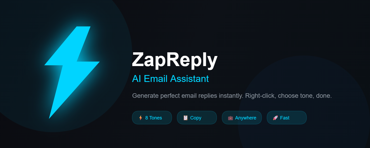 ZapReply extension composing an AI email reply inside Gmail